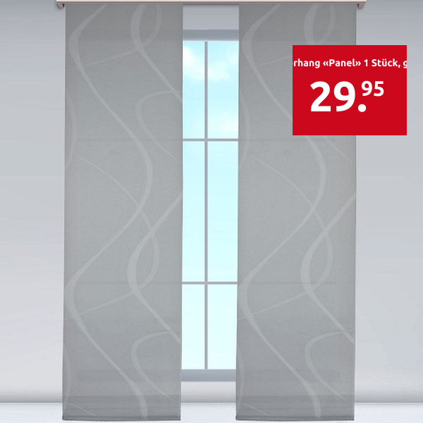 Schiebevorhang «Panel» 1 Stück, grau/weiss