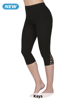 Capri-Leggings mit Schnürung, schwarz