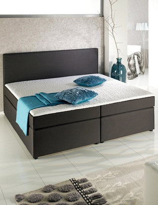 Boxspring-Bett «Trendy 2», feste Matratze, 140 x 200 cm, schwarz