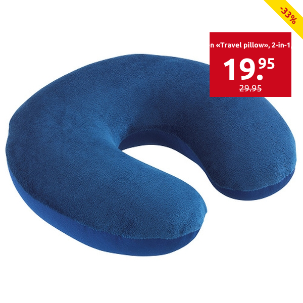 Kissen «Travel pillow», 2-in-1, blau