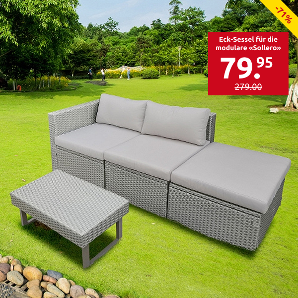 Eck-Sessel für die modulare Kollektion «Sollero», B 70 cm