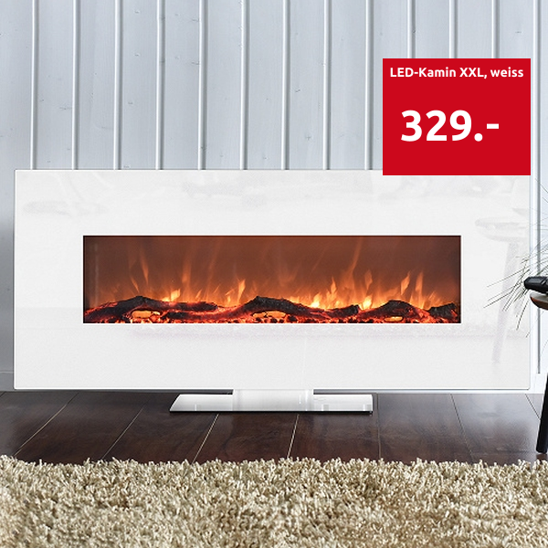 LED-Kamin XXL, weiss