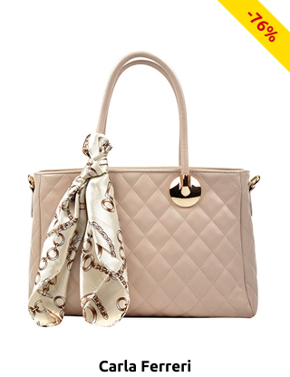 Handtasche aus Kalbsleder, mit Foulard, beige