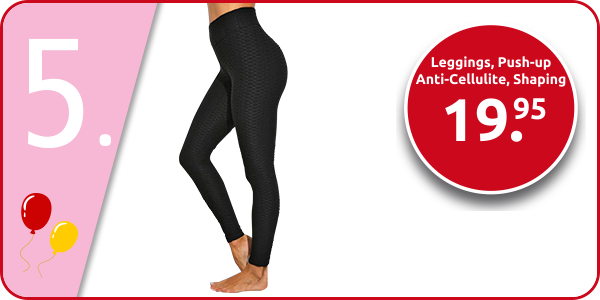 Leggings Anti-Cellulite, Push-up, Shaping, schwarz