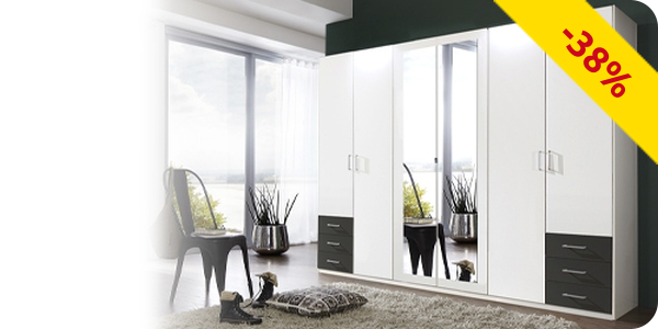 Kleiderschrank 6 Türen, B 270 x H 208 x T 58 cm