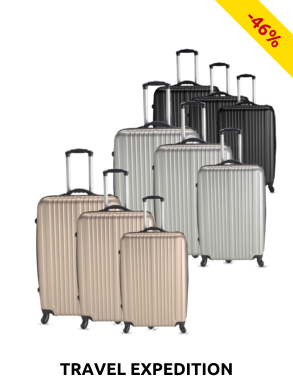 TRAVEL EXPEDITION Kofferset «Locarno», 3-teilig, H 57/67/77 cm, light, grau