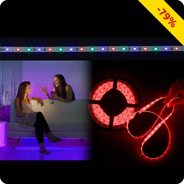 Extraflaches LED-Band mit Lichteffekten, 180 LEDs