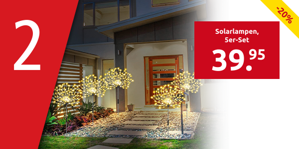 Solarlampen «Feuerwerk», 5er-Set