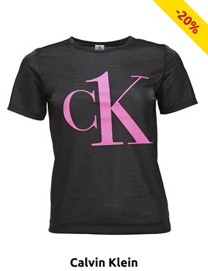 Calvin Klein Damen T-Shirt mit Logo, schwarz