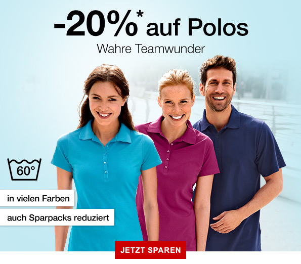 -20% auf Polos - Wahre Teamwunder