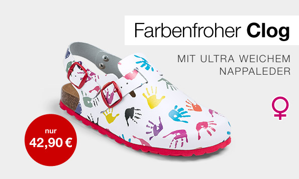 Farbenfroher Clog | MIT ULTRA WEICHEM NAPPALEDER