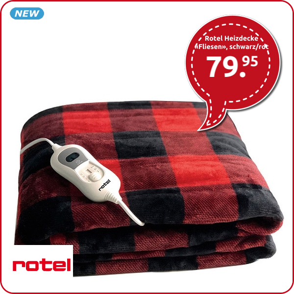 Rotel Heizdecke «Fliesen», schwarz/rot