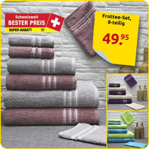 Frottee-Set mit Jacquard-Motiv, 8-teilig