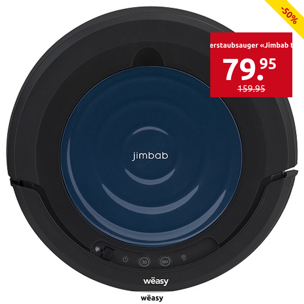 wëasy Roboterstaubsauger «Jimbab trc 50», 4 Navigationsmodi, Ø 28,5 cm