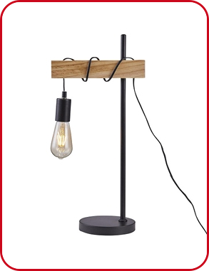 Lampe aus Metall und Holz «Aga»