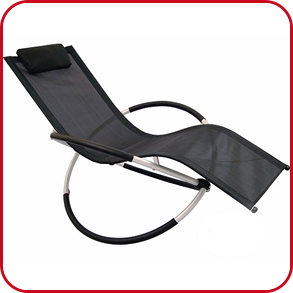 Schaukel-Liegestuhl, ergonomisch, schwarz