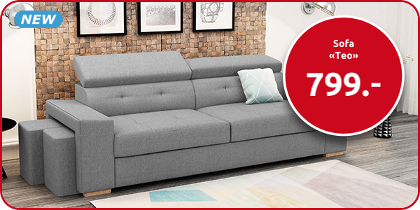 Sofa «Teo», hellgrau