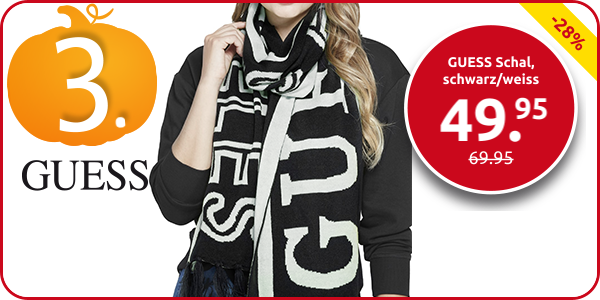 GUESS Schal, schwarz/weiss