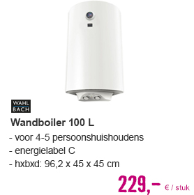 WAHLBACH Elektrische wandboiler 100 L staal/emaille tank