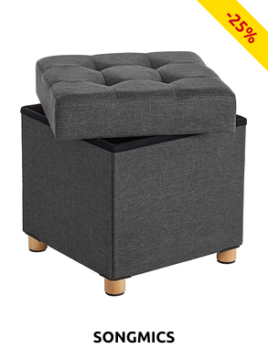Hocker mit Stauraum, L 38 x B 38 x H 40 cm, anthrazit