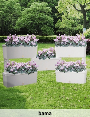 Bama Modulierbarer Blumenkasten, 5 Stück, weiss