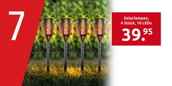 Solarlampen, 4 Stück, 10 LEDs