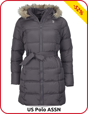 US Polo ASSN lange Damenjacke, grau