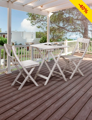 Gartenset «White», klappbar, weiss