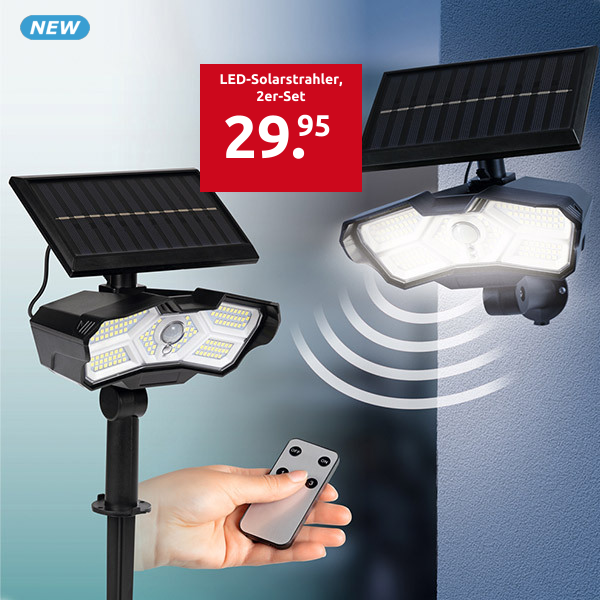 EASYmaxx LED-Solarstrahler, 2er-Set