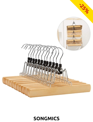 SONGMICS Holzbügel, 12er-Set