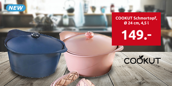 COOKUT Schmortopf, Ø 24 cm, 4,5 l, rosa