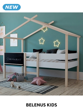 BELENUS KIDS Bett «House», 90 x 200 cm, weiss