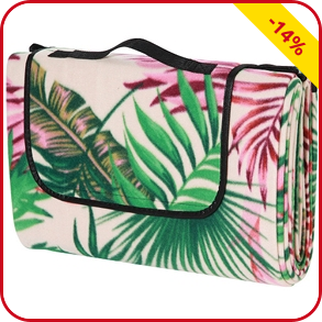 Picknickdecke beschichtet, 150 x 200 cm, beige bedruckt