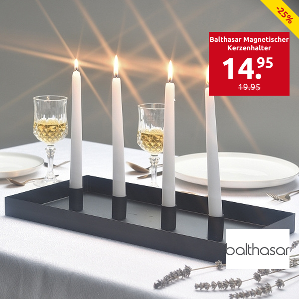 Balthasar Magnetischer Kerzenhalter, modulierbar, L 42 x B 22 cm