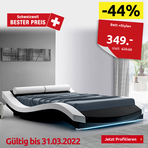 Bett «Style», 140 x 200 cm, LED und Bluetooth