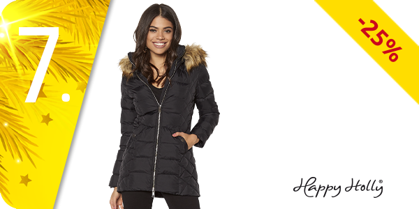 Abgesteppter Mantel von Happy Holly, schwarz