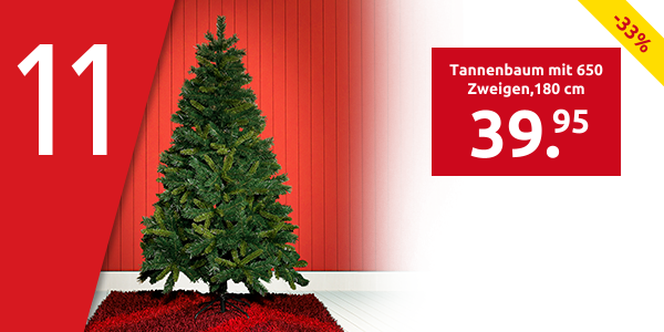 Tannenbaum mit 650 Zweigen, Höhe 180 cm