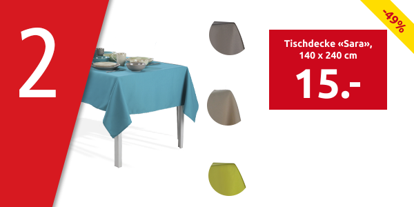 Tischdecke «Sara», 140 x 240 cm, türkis