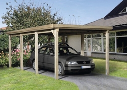 Einzelcarport weka 617 Gr. 2 ohne Dacheindeckung 322x612 cm kesseldruckimprägniert