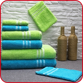 Frottee-Set mit Jacquard-Motiv, 8-teilig, türkis/grün