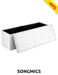 SONGMICS Aufbewahrungsbank, L 110 x B 38 x H 38 cm, weiss