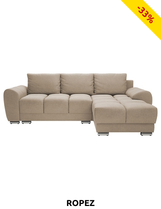 ROPEZ Schlaf-Ecksofa «Azzur», 256 x 175 cm, beige