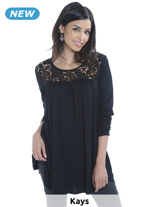 Top mit Spitze, schwarz