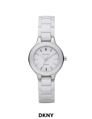 DNKY Damenuhr mit Keramikarmband, silberfarben/weiss