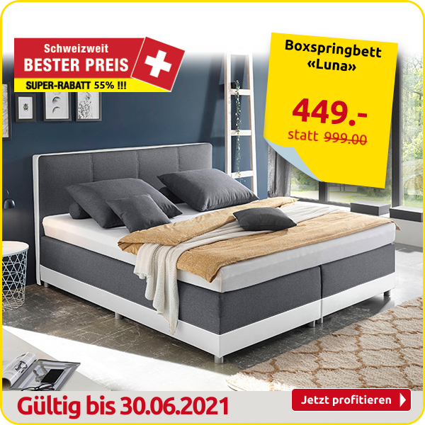 Boxspringbett «Luna», 140 x 200 cm