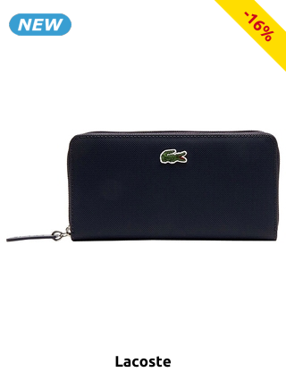 Lacoste Portemonnaie mit Reissverschluss, schwarz