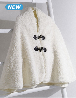 Stola-Fleecedecke, crème