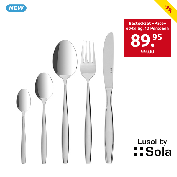 Lusol Besteckset «Pace» poliert, 60-teilig, 12 Personen