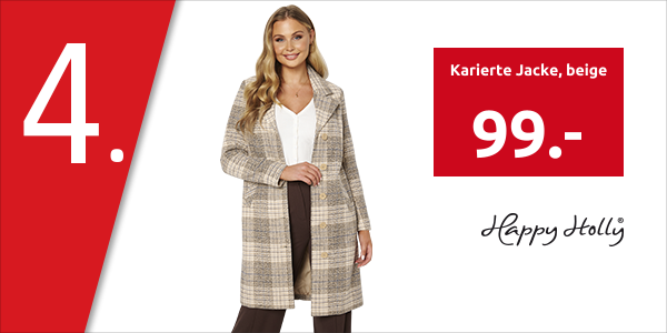 Karierte Jacke, beige