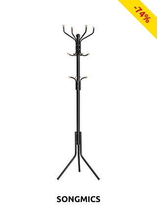 SONGMICS Kleiderständer «Zack», L 44 x B 44 x H 182 cm, schwarzes Metal